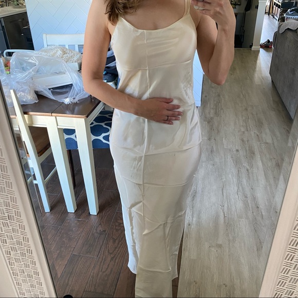 Vintage 1940s homemade lace long sleeve belted wedding dress maxi small XS - Picture 7 of 15